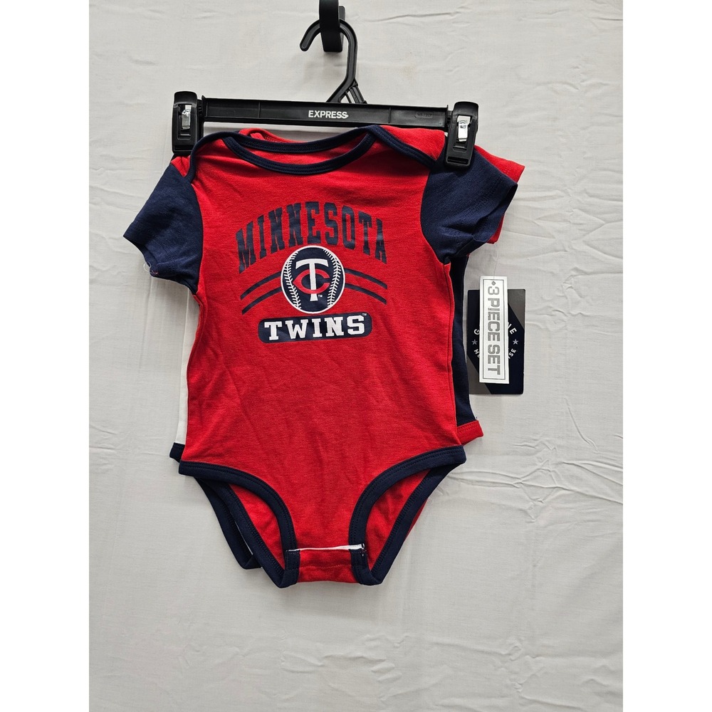 Genuine Merchandise Boys Minnesota Twins Bodysuit Red Cotton Blend Size 18M